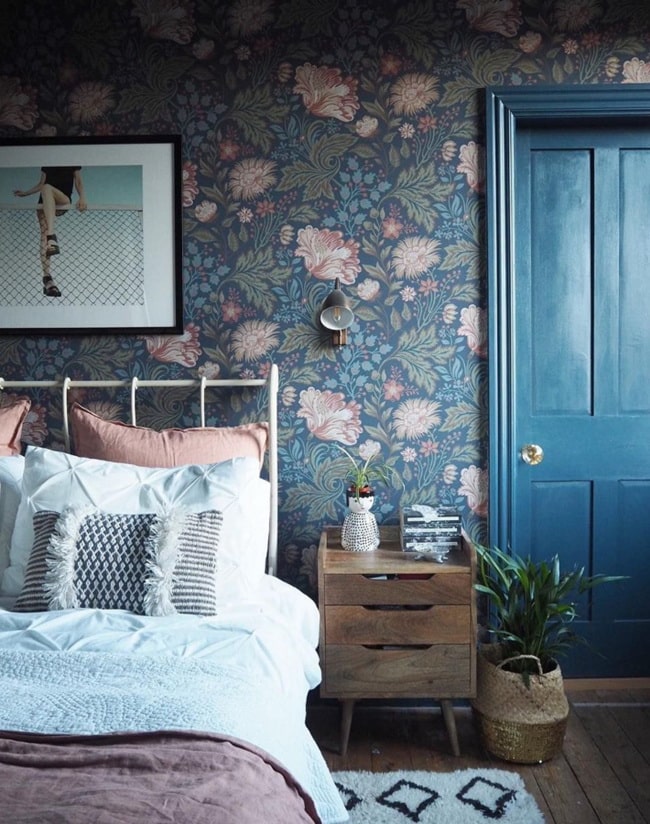 Papel de pared con motivos florales