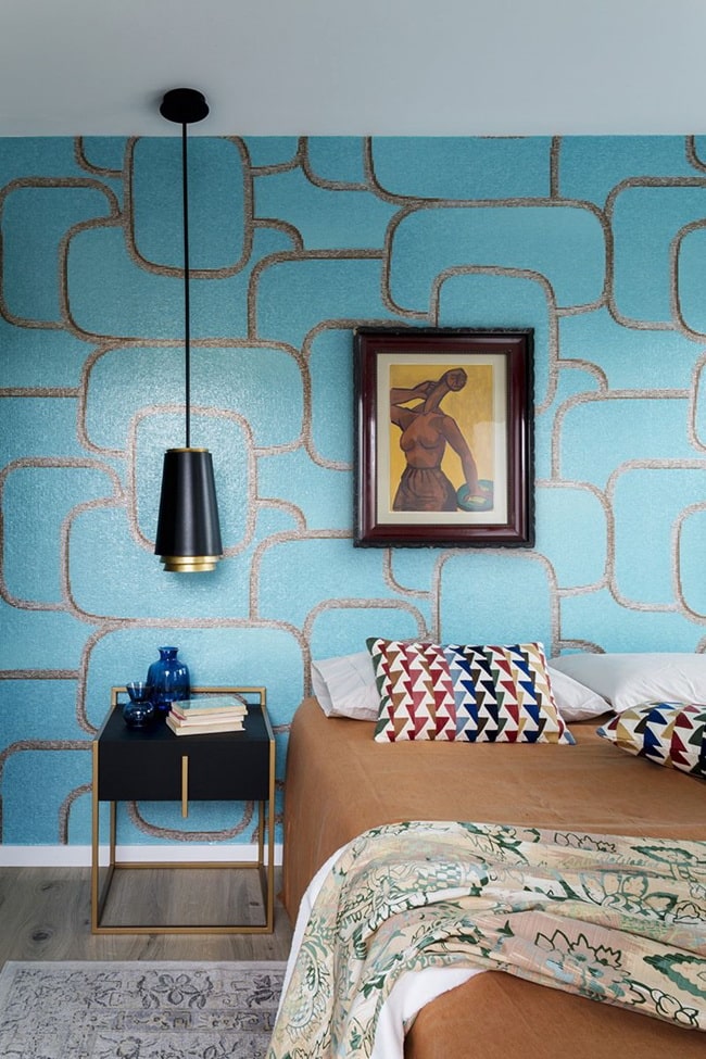 Pared en color azul