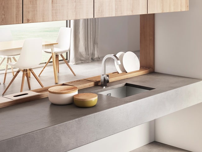 Cocina moderna con mucha madera