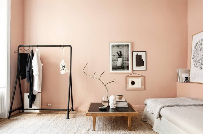 Combinación de salmón y blanco en decoración