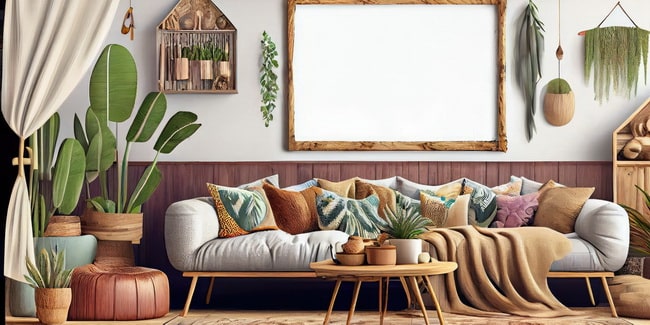 Salón con muebles de diseño