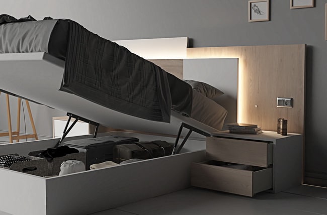 Cama con almacenaje