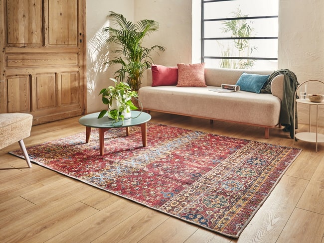 Alfombra lavable para salón estilo clásico