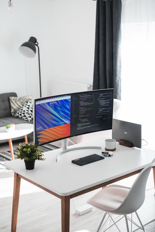 Espacio de trabajo en el salón