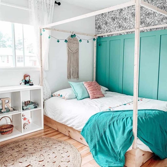 Cama sin cabecero tapiz macramé