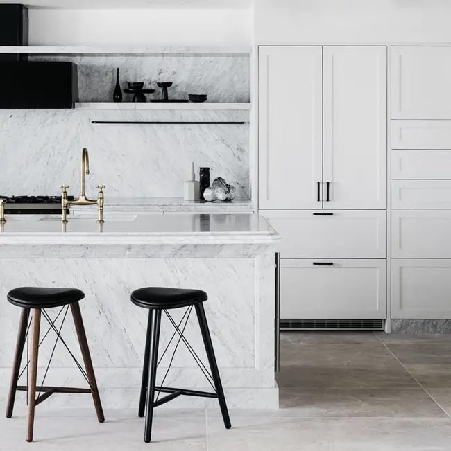 Cocinas modernas con mármol blanco