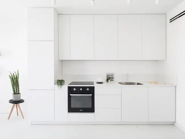 Cocinas pequeñas modernas en color blanco