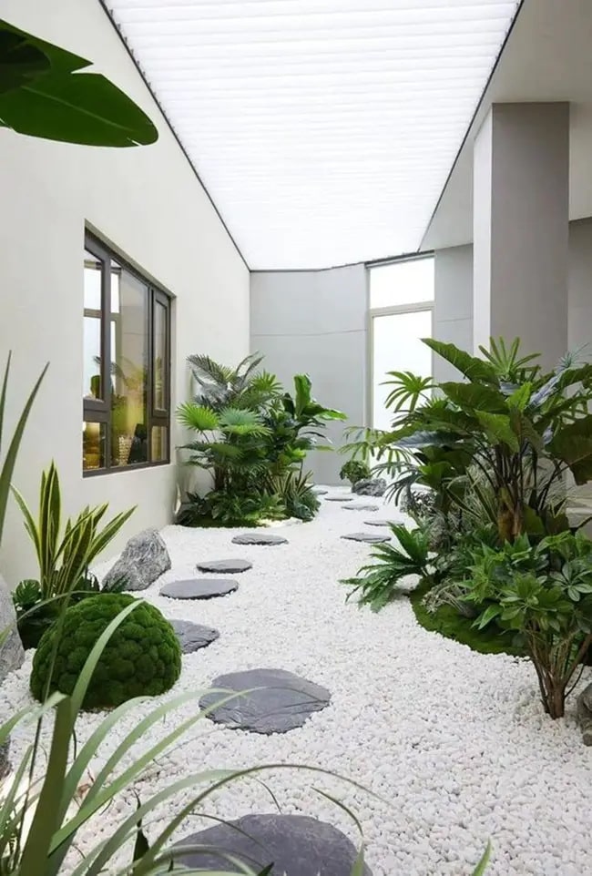 Jardín zen interior