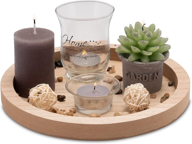 Juego decorativo con portavelas