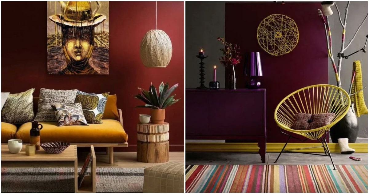 Colores que combinan con granate en decoración