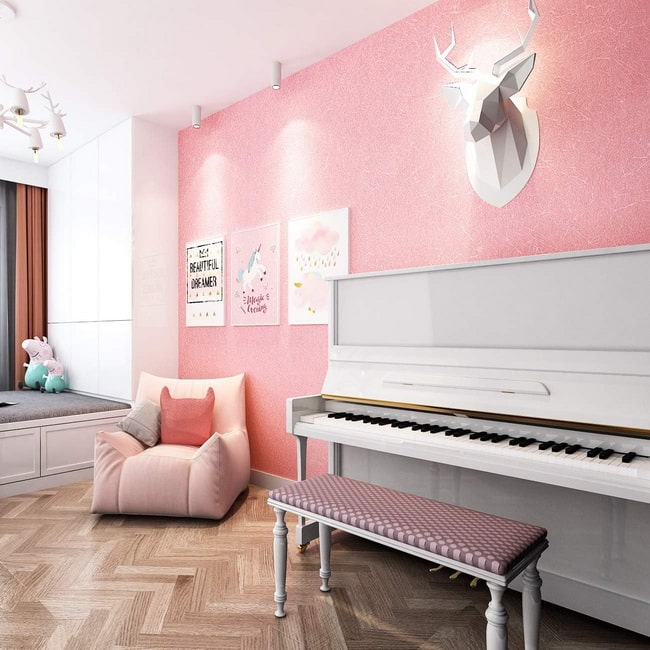 Papel pintado rosa palo