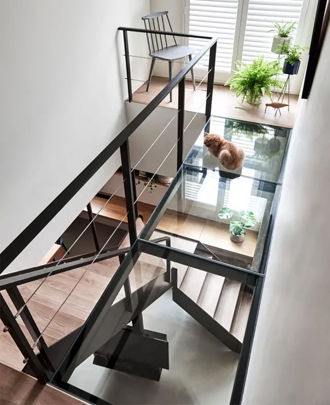 Cristal en escaleras