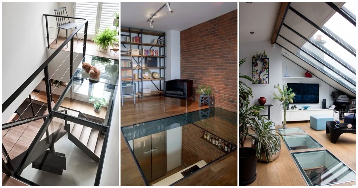Suelo de cristal en interiores