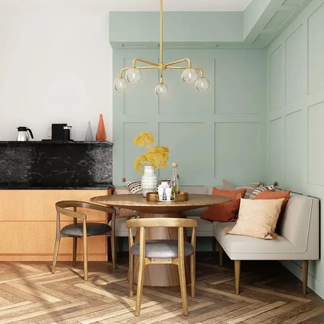 Salón comedor en dos colores