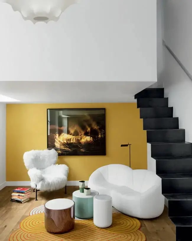 Amarillo y blanco para el salón