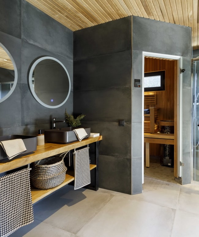 Cuarto de baño con sauna