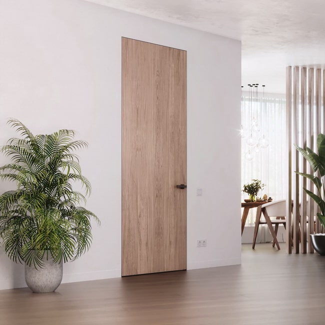 Puerta sin marco acabado madera