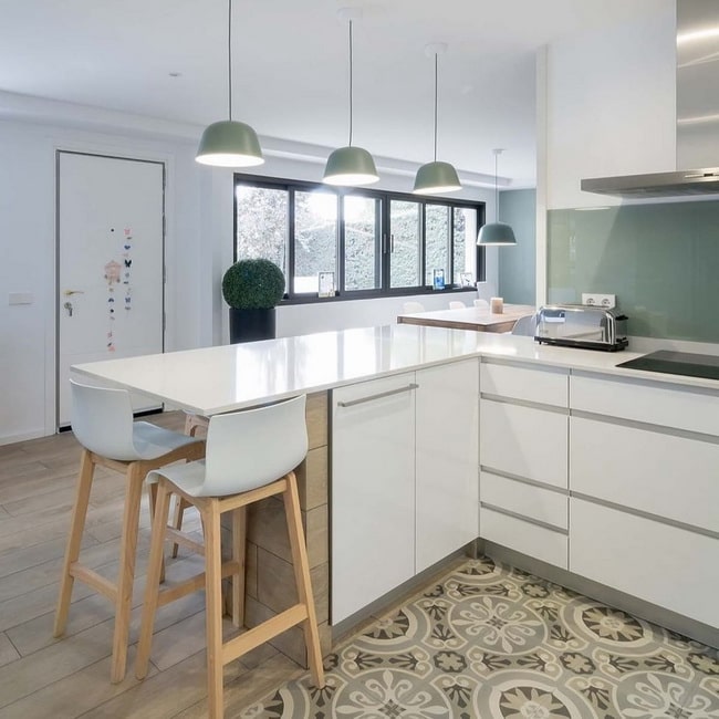 Cocina con península
