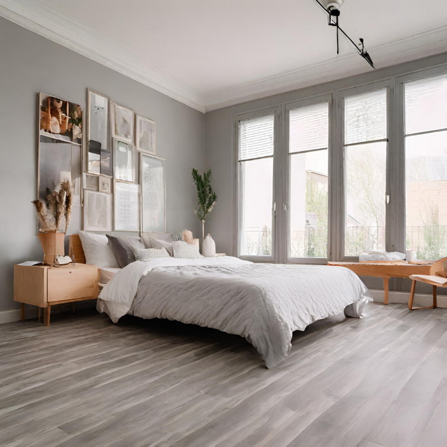 Dormitorio con grandes ventanales