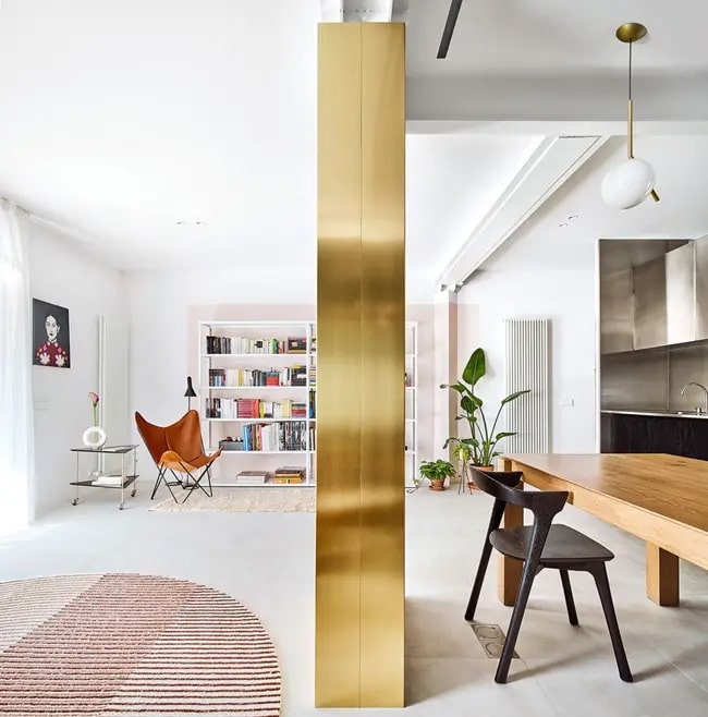 Ideas para decorar columnas Columna dorada