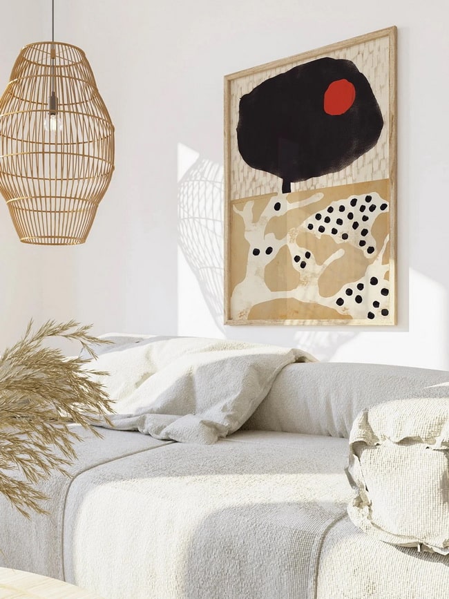 Lámina de arte en el salón