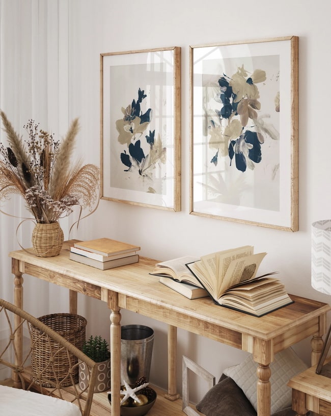 Decoración con láminas con motivos florales