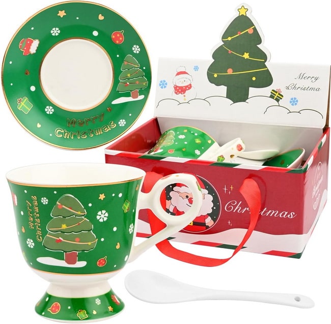 Taza de té navideña Taza navideña clásica