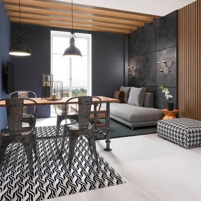 Salón comedor estilo urbano