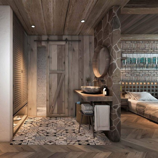 Alfombra de vinilo en el baño