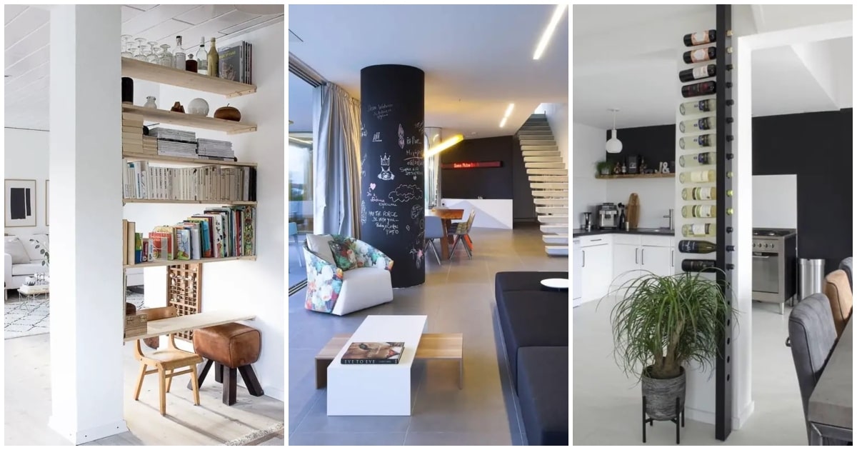 Cómo integrar columnas a la decoración Ideas para decorar columnas