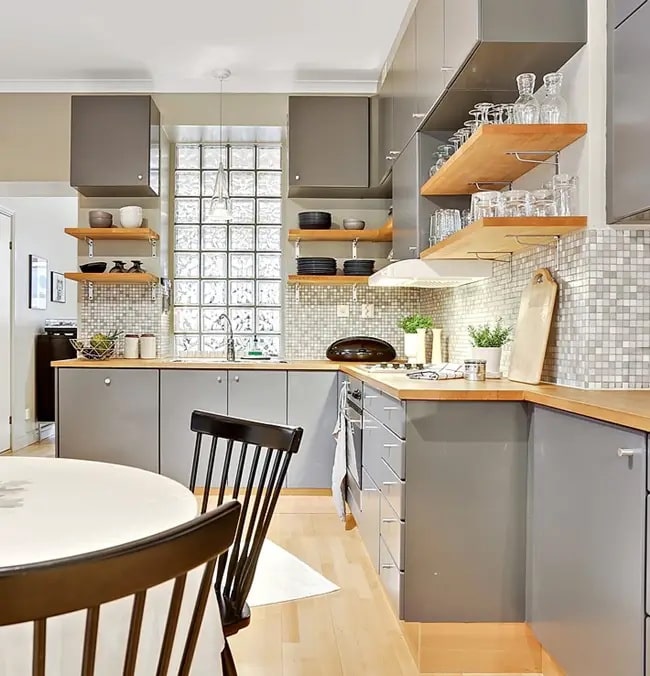 Pavés en cocinas Paredes de pavés para separar ambientes