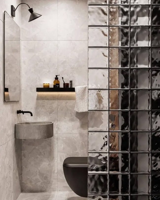 Pavés en baños Paredes de pavés en baños
