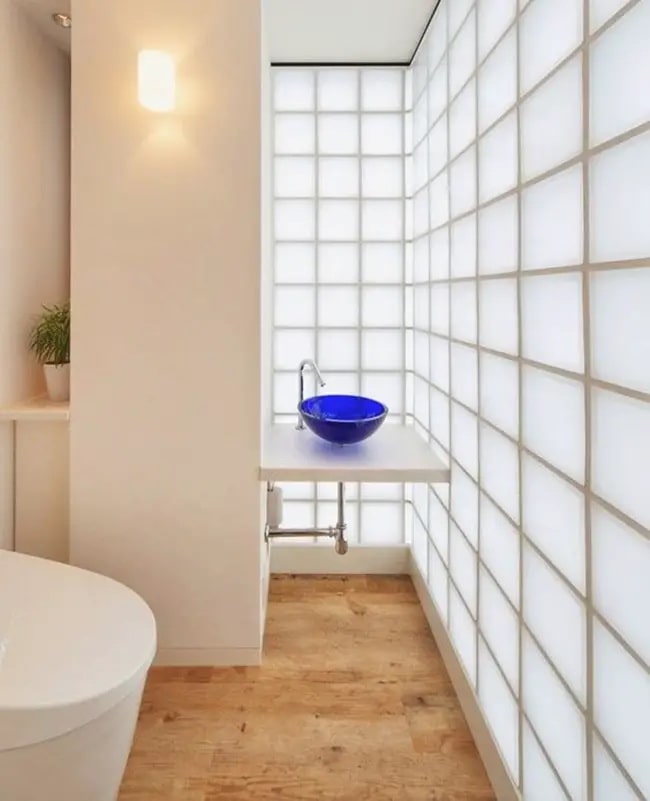 Paredes de pavés en baños Paredes de pavés para separar ambientes