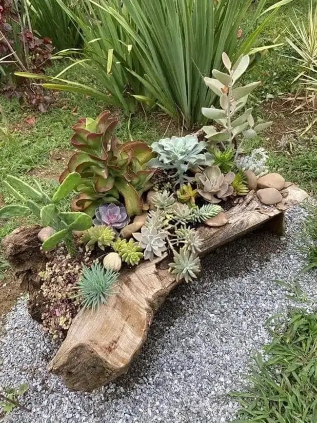 Maceteros hechos con troncos Maceteros hechos con troncos