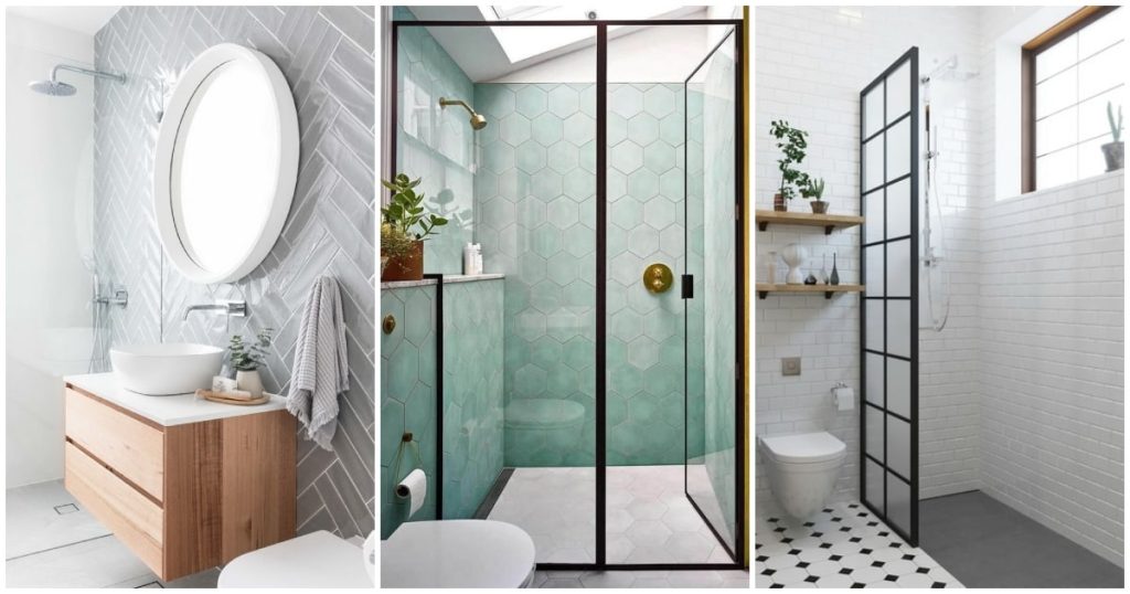 Combinación de azulejos para baños pequeños