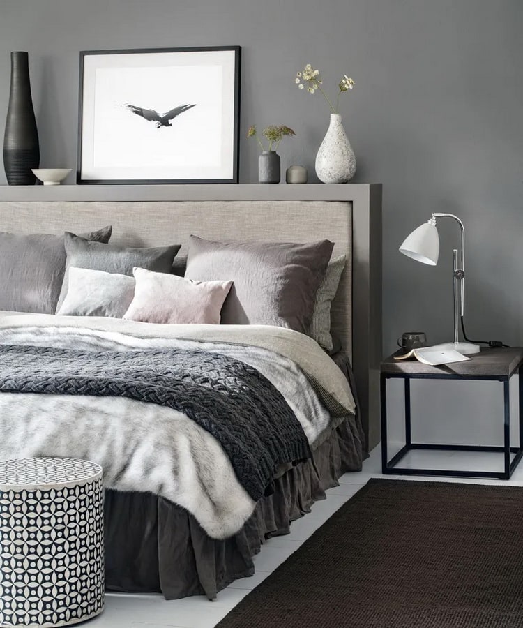 Dormitorio moderno en color gris
