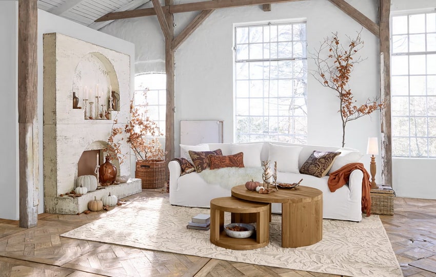 Salón rústico chic