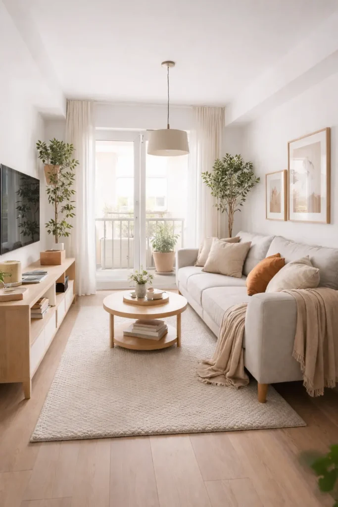 Textiles y decoración para salones pequeños