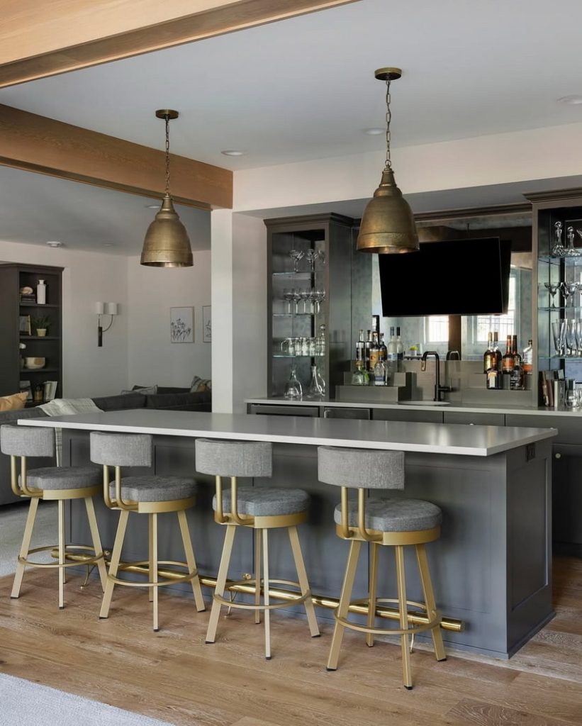 Ideas para decorar una barra de bar en la sala