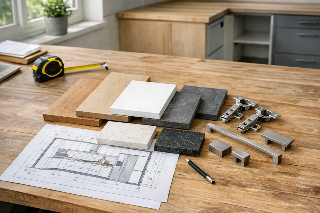 Muestra de materiales para renovar la cocina