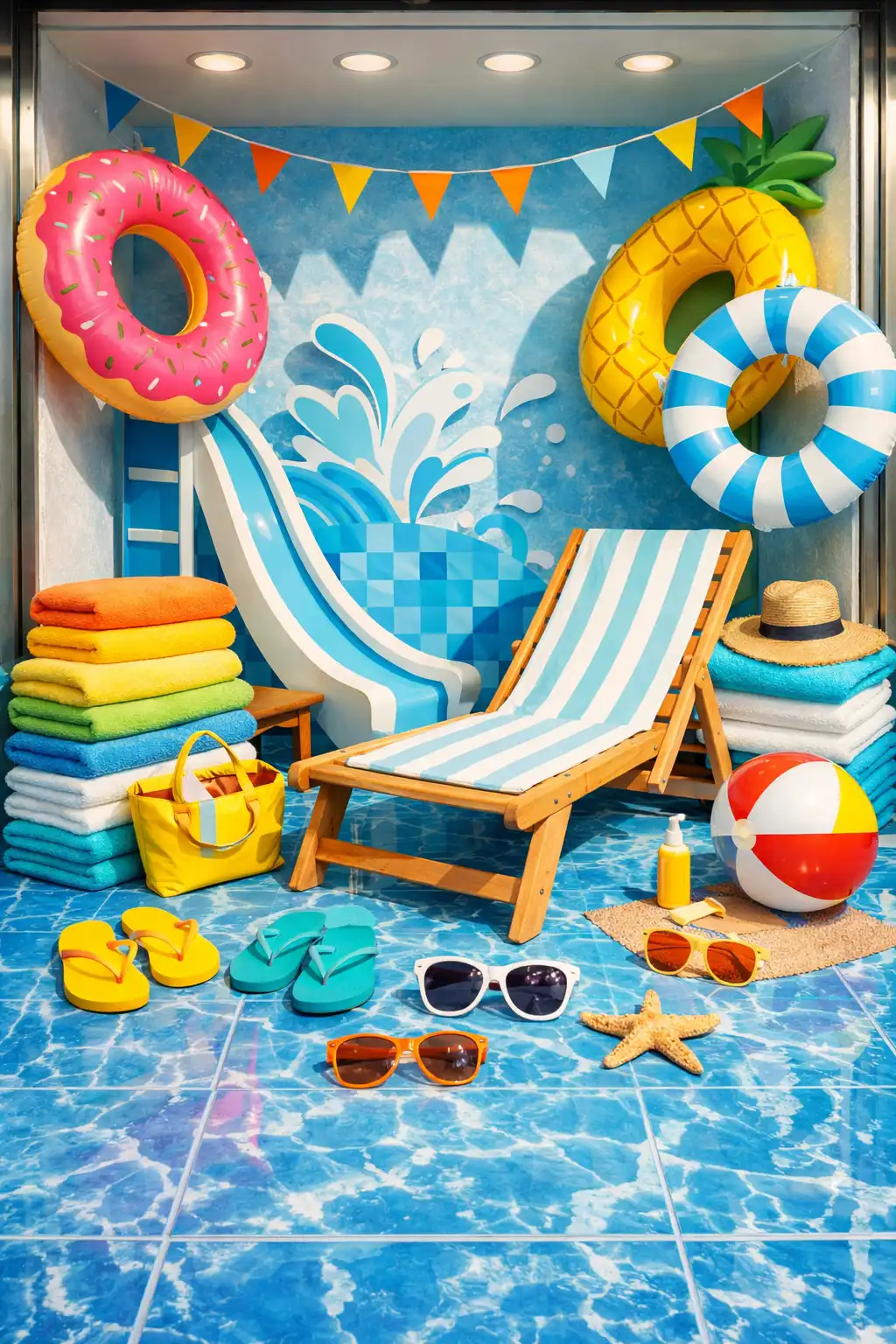 Escaparate temática piscina