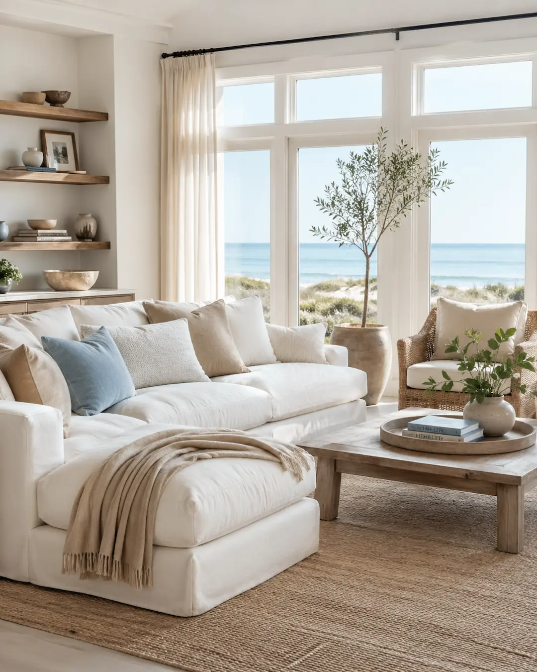 Apartamento de playa con amplios ventanales y vistas