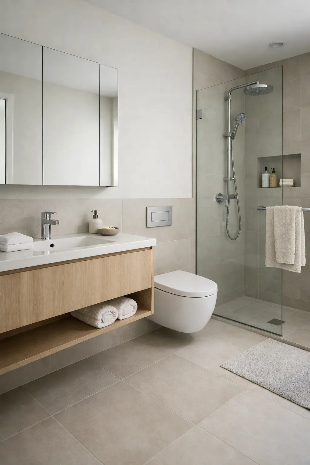 Baño moderno ordenado