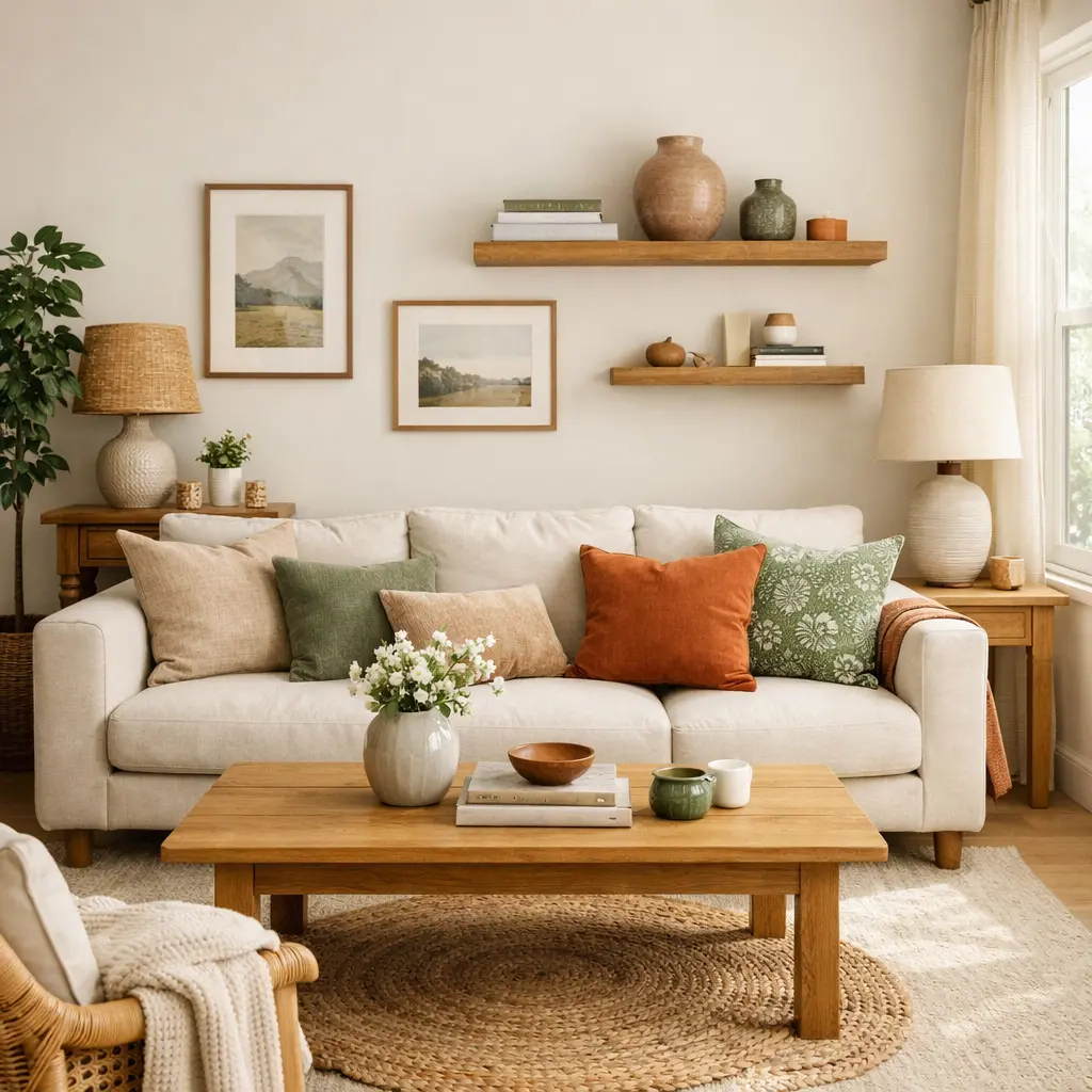 Salón en colores cálidos