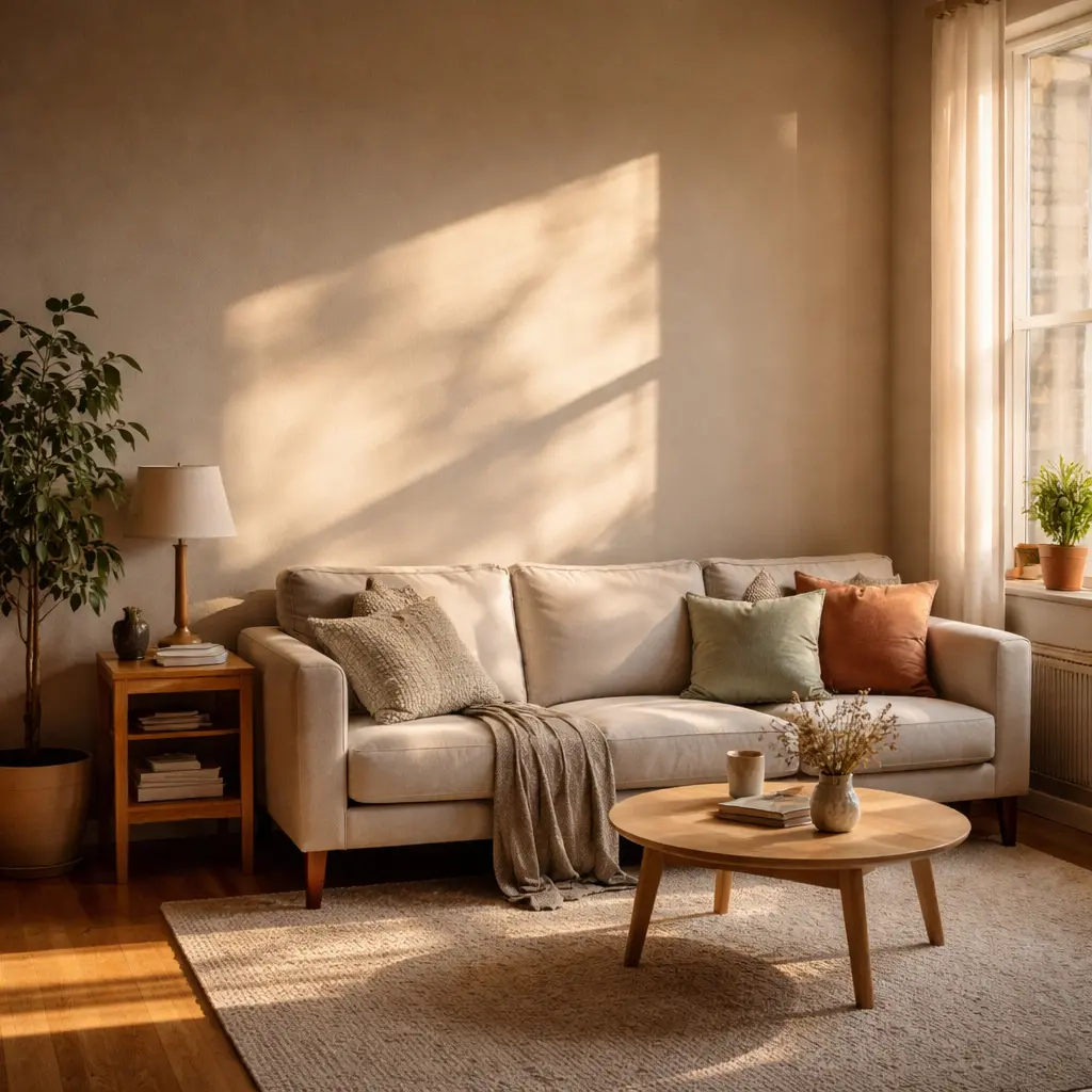 Salón pequeño con mucha luz natural