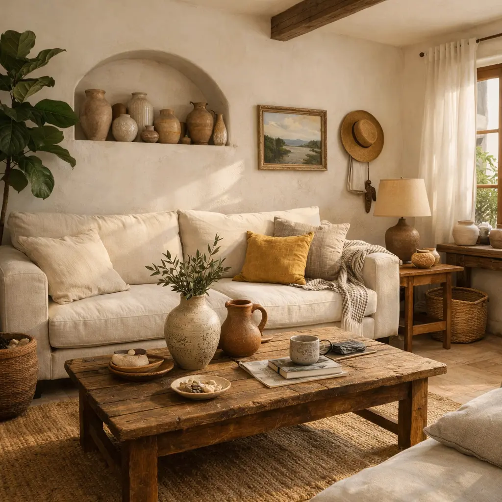 Detalles decorativos para un salón estilo mediterráneo