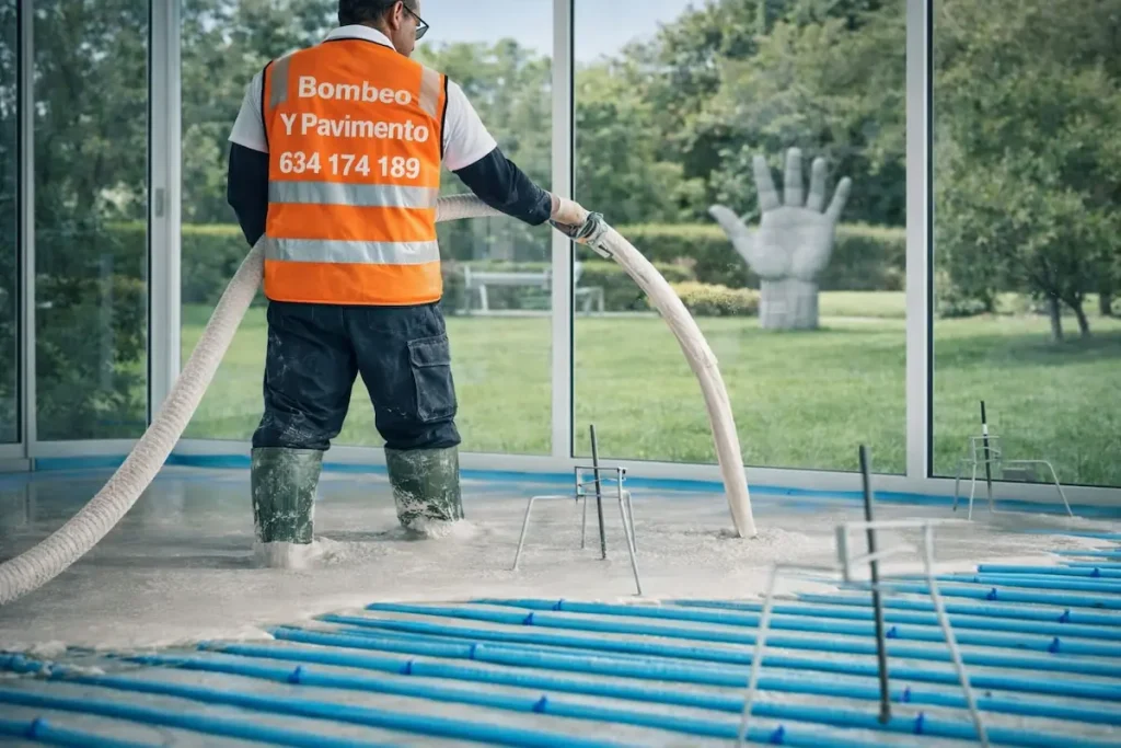 Mortero autonivelante en suelo radiante