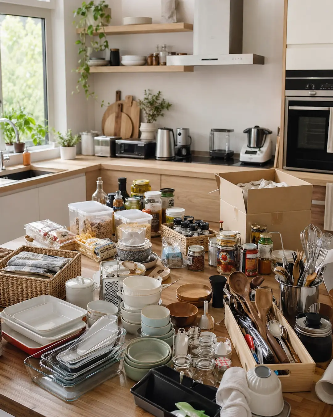 Ordenando los muebles de cocina
