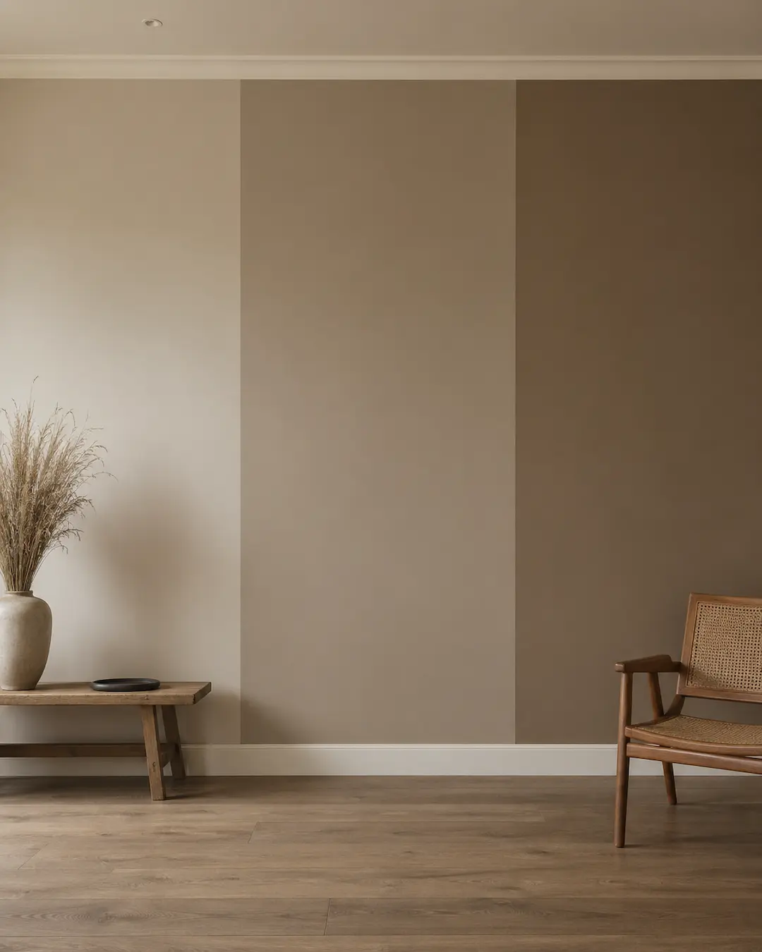 Diferentes tonos arena para una misma pared