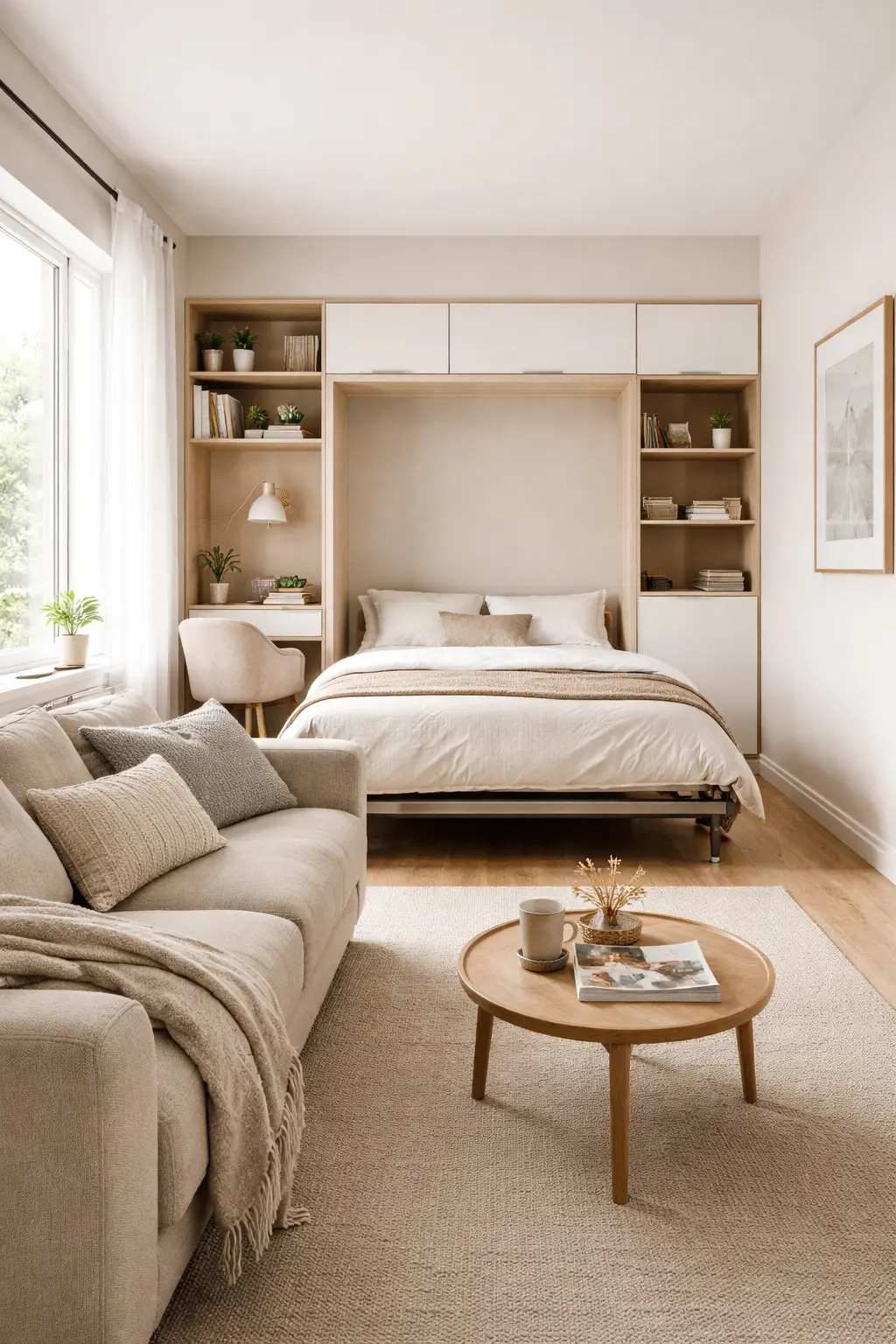 Sala multifuncional con cama integrada